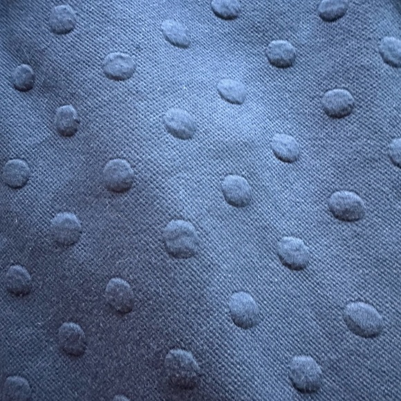 Gray LA Textured Polka Dot Open Front Jacket Blazer Navy Blue Size L - Picture 3 of 5